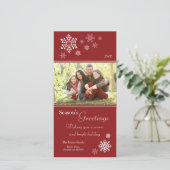 Carte photo de vacances flocons de neige dispersés (Debout devant)