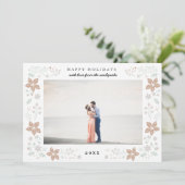 Carte photo de vacances Floral Frame en or (Debout devant)