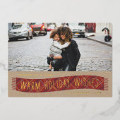Carte photo de vacances Foil Plaid Winter Scarf -  (Recto)