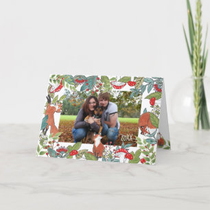 Carte photo de vacances Fox mignonne Noël Woodland