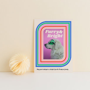Carte photo de vacances Furry & Bright Retro Strip