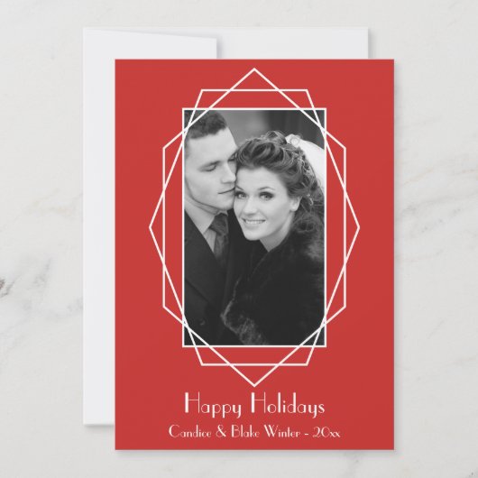 Carte photo de vacances géométrique Art déco (Devant)