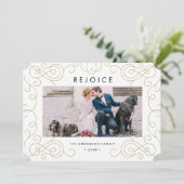 Carte photo de vacances Gold Scroll (Debout devant)