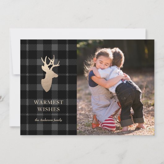 Carte photo de vacances Grey and Black Golden Deer (Devant)