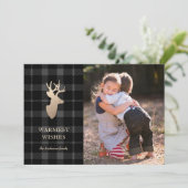 Carte photo de vacances Grey and Black Golden Deer (Debout devant)