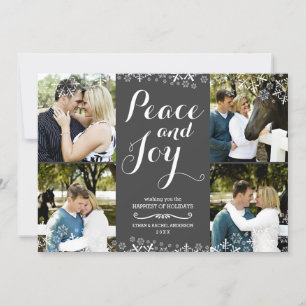 Carte photo de vacances Grey & White Snowflake