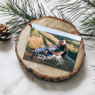 Carte Photo de vacances heureuses simple et minimaliste