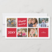 Carte photo de vacances joyeuse rouge élégante 5 e (Devant)