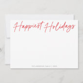 Carte Photo de Vacances Joyeuses Moderne Rouge & B (Devant)