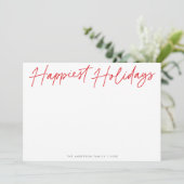 Carte Photo de Vacances Joyeuses Moderne Rouge & B (Debout devant)