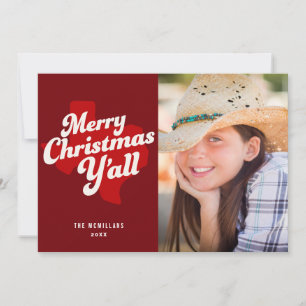 Carte photo de vacances *Joyeux Noël Y'all*