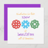 carte photo de vacances "Kindness is Like Snow" (Devant / Derrière)