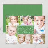 Carte photo de vacances Linen Montage - Vert (Devant / Derrière)