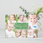 Carte photo de vacances Linen Montage - Vert (Debout devant)