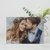 Carte photo de vacances marié et brillant (Debout devant)