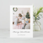 Carte photo de vacances minimaliste | Blanc (Debout devant)