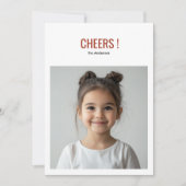 Carte photo de vacances moderne | Cheers rouges (Devant)