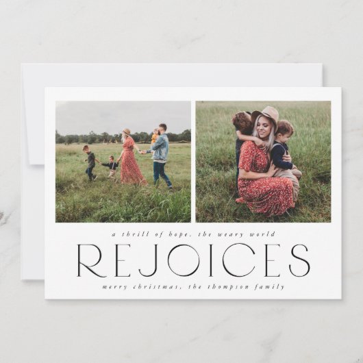 Carte photo de vacances moderne en noir (Devant)