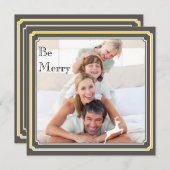 Carte photo de vacances moderne gris et jaune (Devant / Derrière)