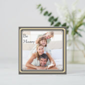 Carte photo de vacances moderne gris et jaune (Debout devant)