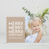 CARTE PHOTO DE VACANCES MODERNE MERRY CHRISTMAS (Debout devant)