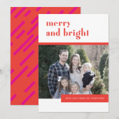 Carte photo de vacances moderne orange et rose vif (Devant / Derrière)