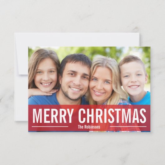 CARTE PHOTO DE VACANCES MODERNES MERRY CHRISTMAS (Devant)
