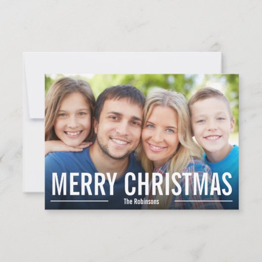 CARTE PHOTO DE VACANCES MODERNES MERRY CHRISTMAS (Devant)