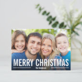CARTE PHOTO DE VACANCES MODERNES MERRY CHRISTMAS (Debout devant)