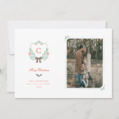 Carte photo de vacances Monogram Crest (Devant)