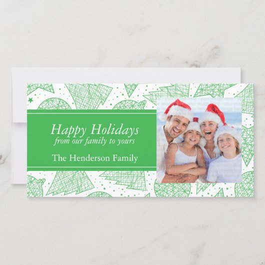 Carte photo de vacances Motif de Noël vert (Devant)