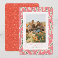 Carte photo de vacances Motif rose