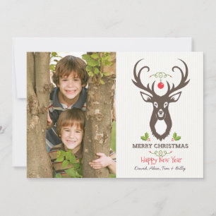 Carte photo de vacances Noël Deer