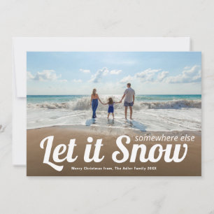 Carte Photo de vacances Noël Qu'il neige