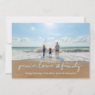Carte photo de vacances | Paix, Amour et Famille