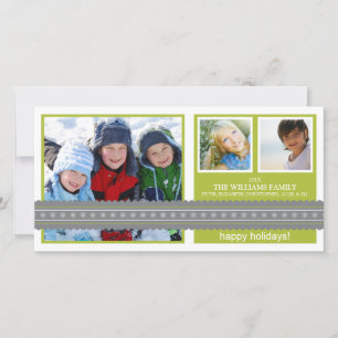 Carte photo de vacances personnalisé au ruban mode