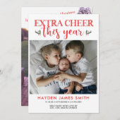 Carte photo de vacances Personnalisé Extra Cheer (Devant / Derrière)