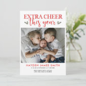 Carte photo de vacances Personnalisé Extra Cheer (Debout devant)