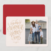 Carte photo de vacances Pink Gold Warmers (Devant / Derrière)