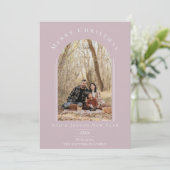 Carte photo de vacances Pink Modern Arch Frame (Debout devant)