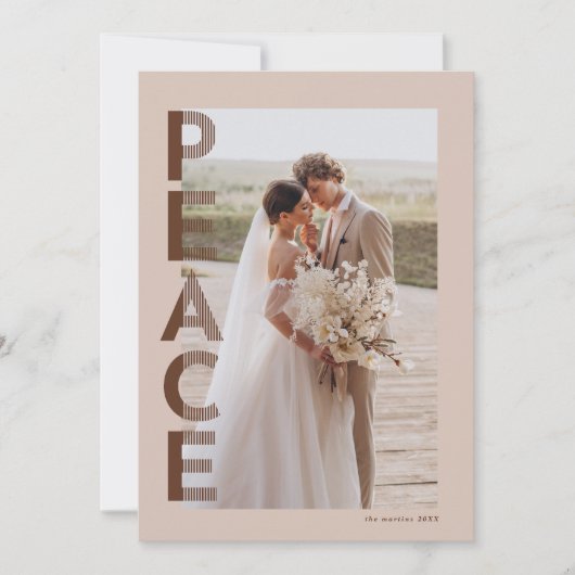 Carte photo de vacances pour la paix Lined en Brow (Devant)