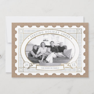 Carte photo de vacances pour timbres-poste vintage