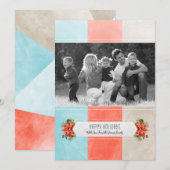 Carte photo de vacances Red Blue Color Block (Devant / Derrière)