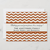 Carte photo de vacances Red Chevron Stripe (Dos)