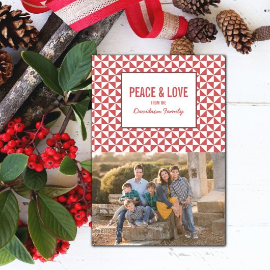 Carte photo de vacances Red Modern Triangles