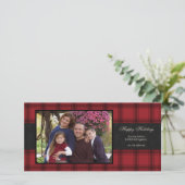 Carte photo de vacances Red Plaid (Debout devant)