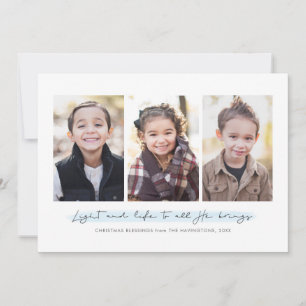 Carte photo de vacances religieuses trois