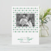 Carte photo de vacances Retro Green Snowflake (Debout devant)