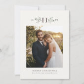 Carte photo de vacances rustique monogramme (Devant)