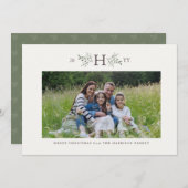 Carte photo de vacances rustique monogramme (Devant / Derrière)